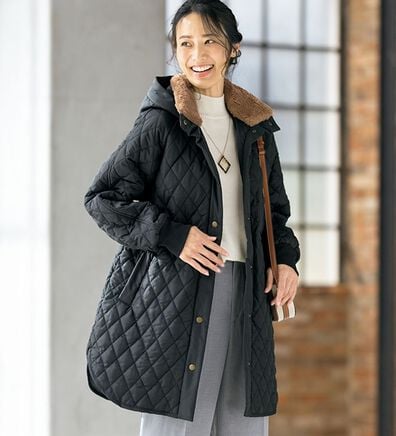 ルフラン（ルフラン）の「首まわりあったか！中わたキルティングコート（ロングコート）」