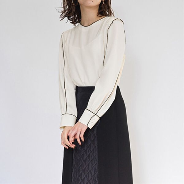 RANAN（ラナン）の「配色ステッチブラウス（ブラウス）」｜詳細画像