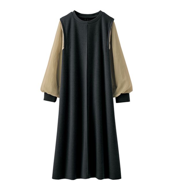 BELLUNA（ベルーナ）の「シアー袖デザインワンピース（その他ワンピース）」｜詳細画像