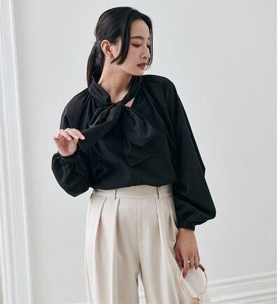 RANAN（ラナン）の「ボリュームボウタイブラウス（ブラウス）」