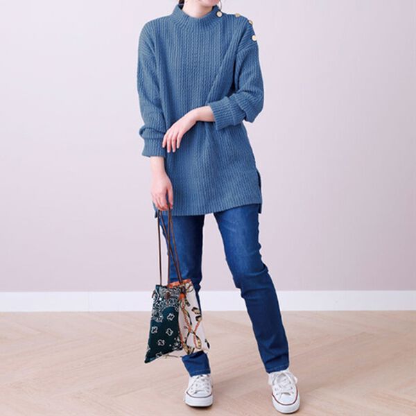 BELLUNA（ベルーナ）の「ジャカード素材肩ボタン使いチュニック（チュニック）」｜詳細画像