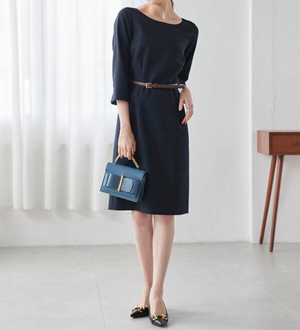 RANAN（ラナン）の「洗える！ベルト付タイトワンピース（その他ワンピース）」｜詳細画像