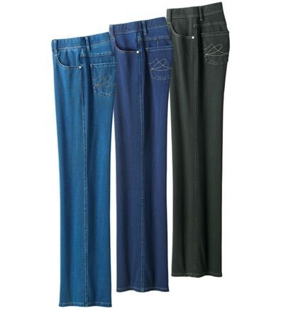 ルフラン（ルフラン）の「【３本組】トリコなはき心地！ニットデニム（ワイドパンツ・ガウチョ）」