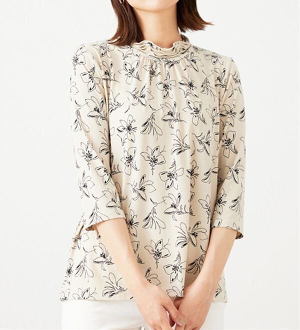 BELLUNA（ベルーナ）の「【2点セット】花柄プルオーバー＆カーデアンサンブル（アンサンブル）」｜詳細画像