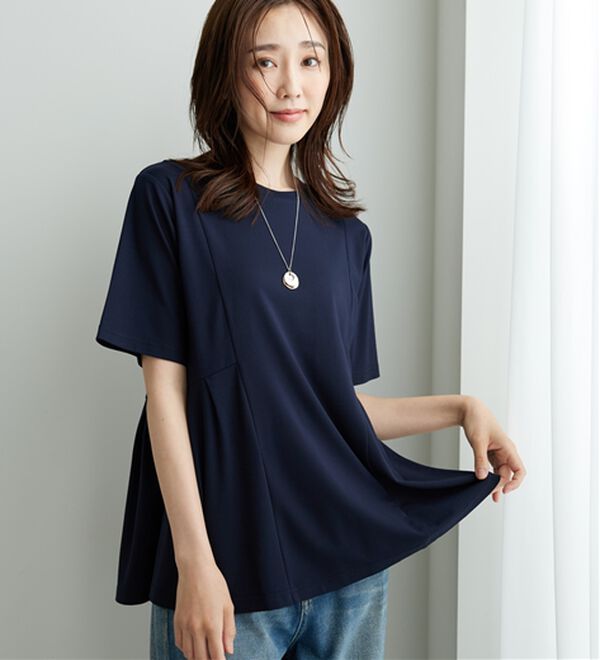 BELLUNA（ベルーナ）の「【接触冷感】ヒンヤリ！サイドタック使いチュニック（チュニック）」｜詳細画像