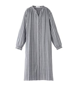 BELLUNA（ベルーナ）の「綿100％ダブルガーゼ素材ワンピース（その他ワンピース）」｜ネイビー系ストライプ