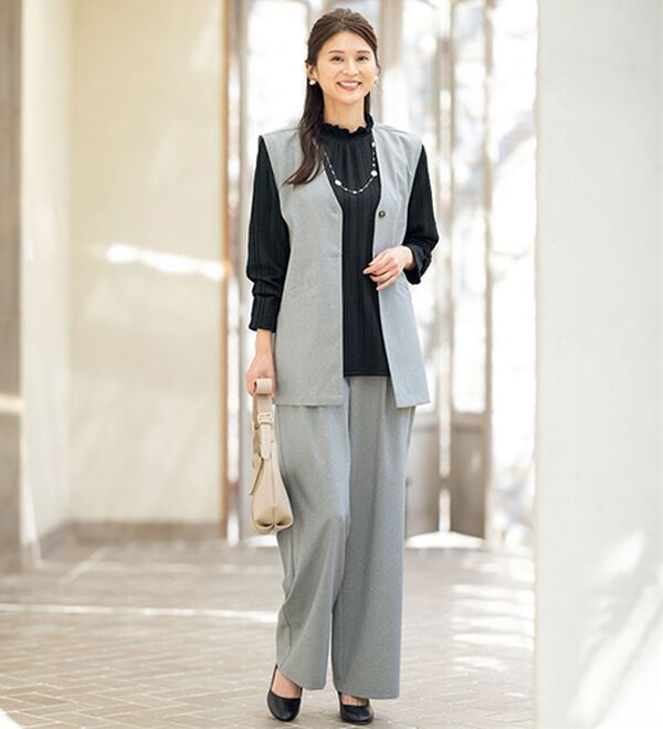 ルフラン（ルフラン）の「【３点セット】軽やか上品！３点セットアップ（パンツスーツ）」｜詳細画像