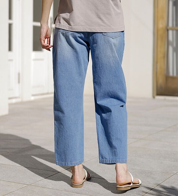 BELLUNA（ベルーナ）の「ひんやり冷感！カーブシルエットデニムパンツ（ワイドパンツ・ガウチョ）」｜詳細画像