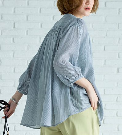 BELLUNA（ベルーナ）の「スラブ素材ギャザーデザインブラウス（ブラウス）」