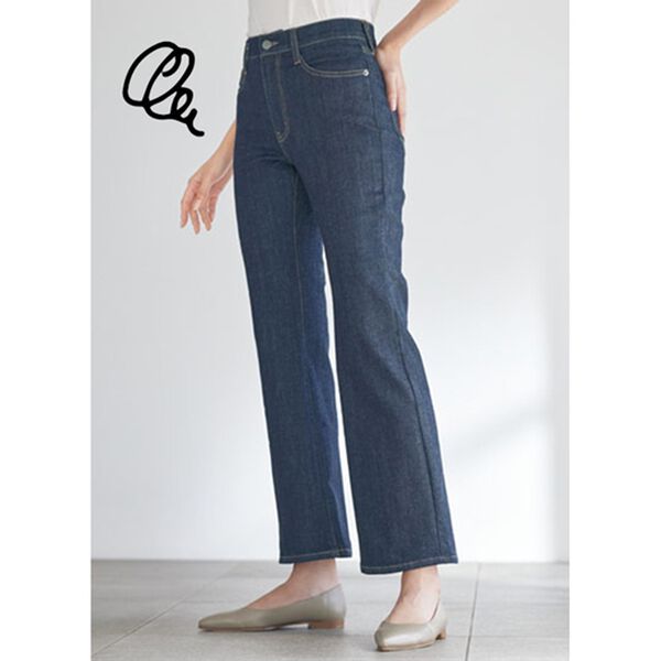 BELLUNA（ベルーナ）の「細見せ！セミフレアーデニムパンツ（フルレングスパンツ）」｜詳細画像