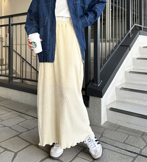 GeeRA（ジーラ）の「すっきり見え！ベロアプリーツロングスカート（ロングスカート）」｜詳細画像