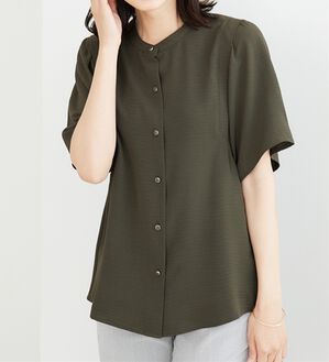 BELLUNA（ベルーナ）の「肩タックデザインブラウス（ブラウス）」｜カーキブラウン
