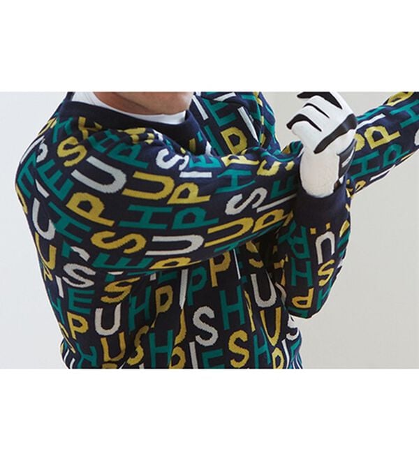 「＜ハッシュパピー・ゴルフ＞ターフに映える！総柄セーター（メンズニット・セーター）」｜詳細画像