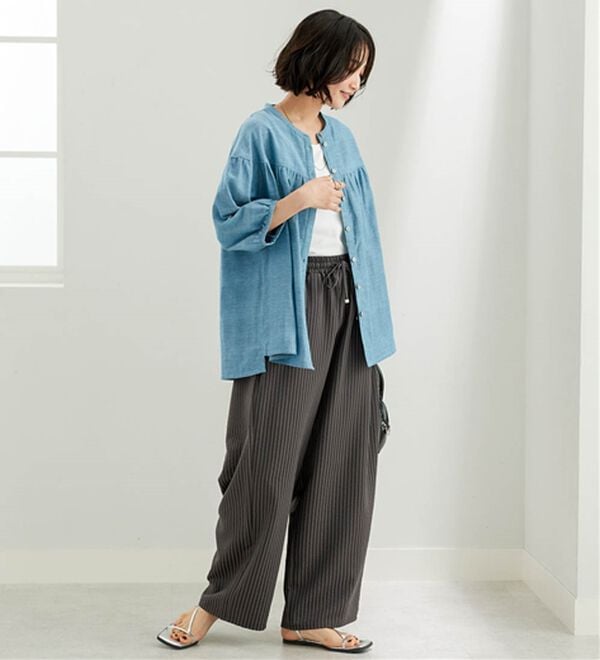 BELLUNA（ベルーナ）の「ダブルガーゼ素材切替デザインブラウス（ブラウス）」｜詳細画像