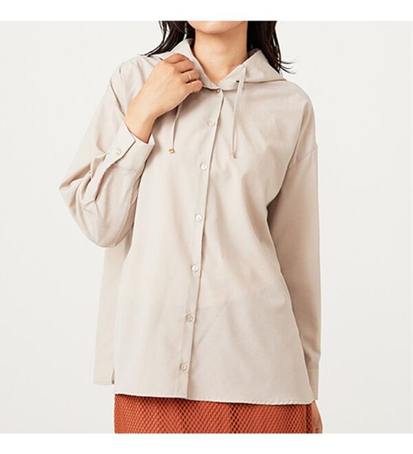 BELLUNA（ベルーナ）の「シアー素材フードデザインシャツ（シャツ）」｜詳細画像