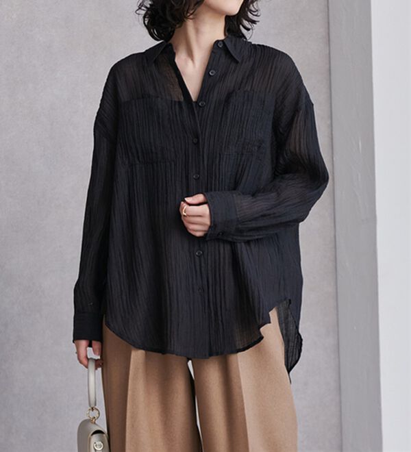 RANAN（ラナン）の「バックスリットシアーシャツ（シャツ）」｜詳細画像