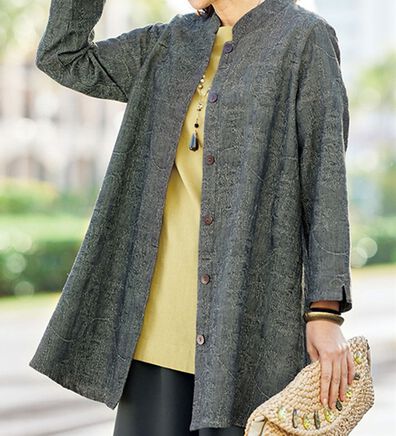 BELLUNA（ベルーナ）の「インド綿ジャカードジャケット（シャツ）」