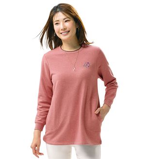 ルフラン（ルフラン）の「選べる！あったか配色ロングプルオーバー（カットソー）」｜コーラル