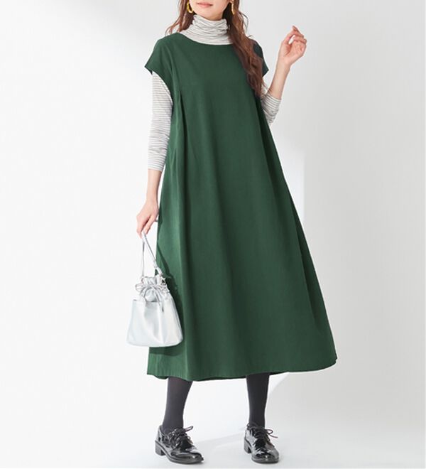 選べる2丈】綿100％タック使いワンピース＜S～4L＞ - ベルーナ  