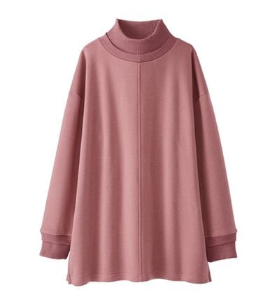 BELLUNA（ベルーナ）の「リブ使いがかわいい裏起毛トレーナー（チュニック）」