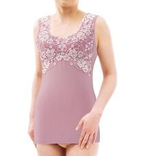 「【３色組】贅沢レースの綿混ブラキャミソール（肌着・インナーウェア）」