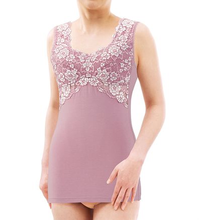 「【３色組】贅沢レースの綿混ブラキャミソール（肌着・インナーウェア）」