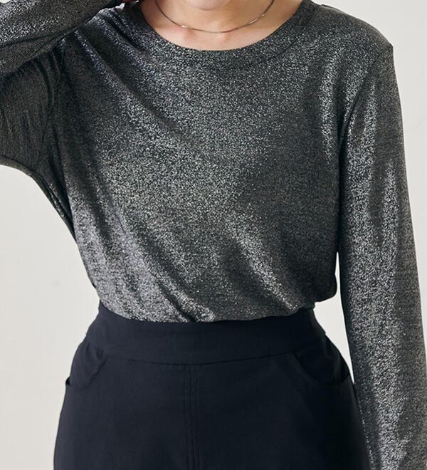 RANAN（ラナン）の「長袖ラメＴシャツ（Tシャツ）」｜詳細画像