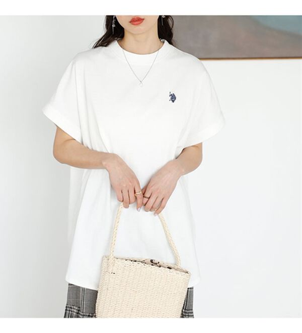 GeeRA（ジーラ）の「【新色追加】【ＵＳ．ＰＯＬＯ．ＡＳＳＮ】綿100％フレンチスリーブＴシャツ（Tシャツ）」｜詳細画像