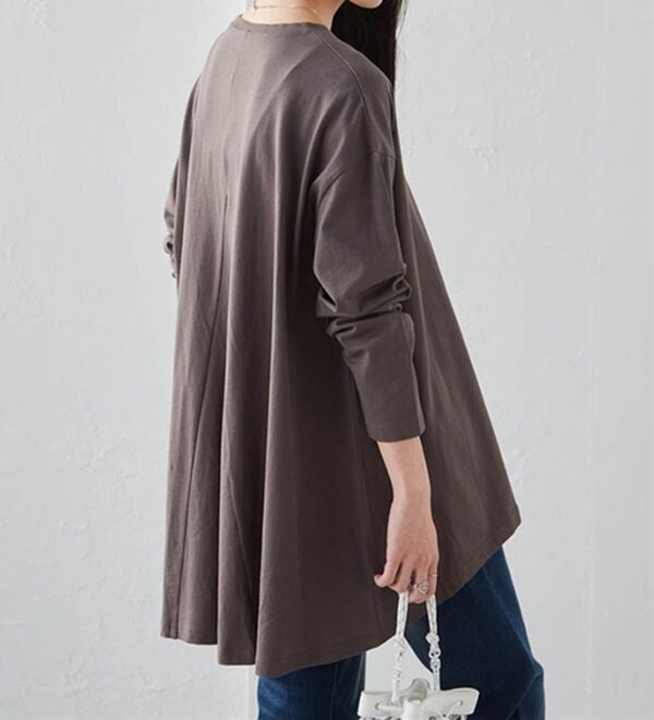 RANAN（ラナン）の「＜ＢＣ＞綿１００％ひんやりフレアーシルエットチュニック（カットソー）」｜詳細画像