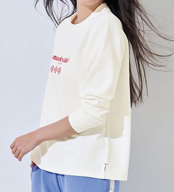 RANAN（ラナン）の「ロゴ入りロングＴシャツ＜ｍａｒｉｅ　Ｃｌａｉｒｅ　ＳＰＯＲＴ＞（カットソー）」｜詳細画像