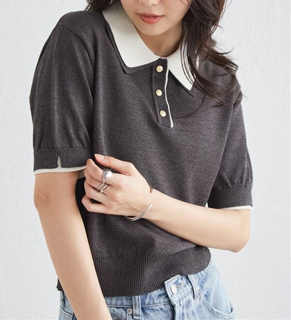 RANAN（ラナン）の「ダブルカラーポロニット（ニット・セーター）」｜詳細画像