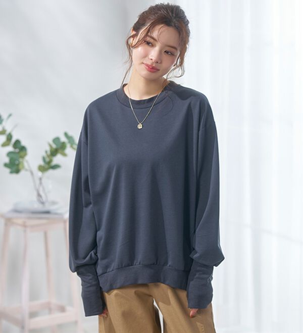 BELLUNA（ベルーナ）の「長めのリブが差をつける！全隠しトレーナー（カットソー）」｜詳細画像
