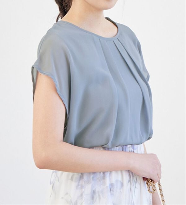 alotta（アロッタ）の「【接触冷感】機能付インナーシフォンブラウス（ブラウス）」｜詳細画像