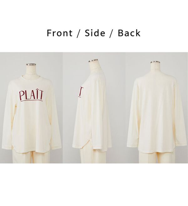 BELLUNA（ベルーナ）の「綿１００％素材フロッキーロゴ長袖Ｔシャツ（Tシャツ）」｜詳細画像