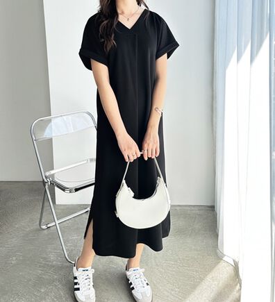 GeeRA（ジーラ）の「ひんやり快適！ジャカードスキッパーワンピ（カットソーワンピース）」