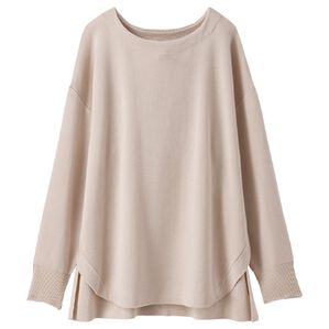 BELLUNA（ベルーナ）の「ミラノリブ素材裾ラウンドプルオーバー（ニット・セーター）」｜トープ