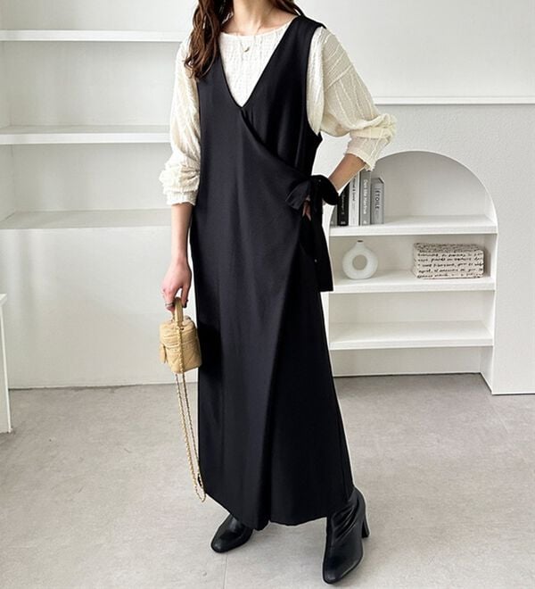 楽ちん！ウエストリボンラップオールインワン - ベルーナ【公式】