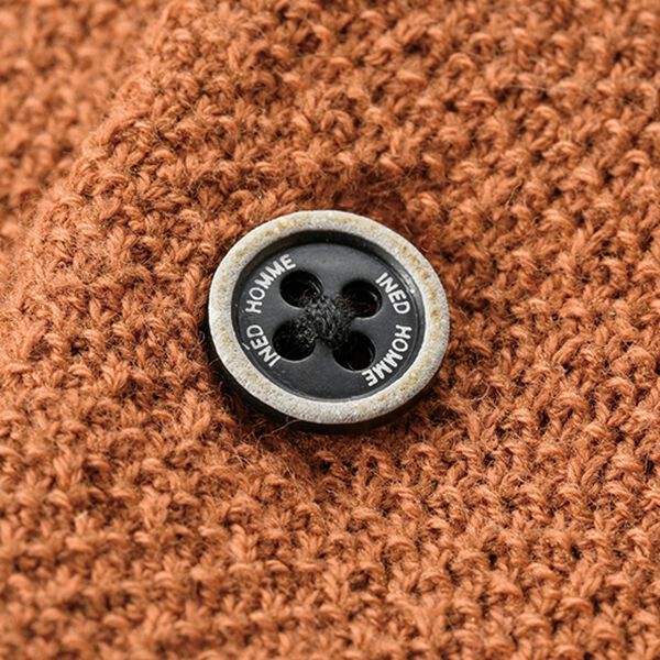 「＜イネド＞裾リブ付き地柄ポロシャツ（メンズニット・セーター）」｜詳細画像