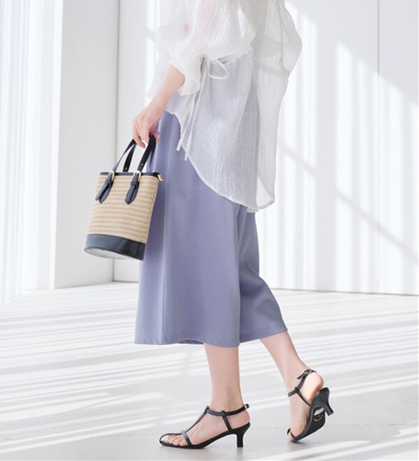 alotta（アロッタ）の「【４つの機能付】ひんやりドレープパンツ（ワイドパンツ・ガウチョ）」｜詳細画像