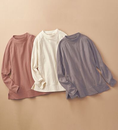 BELLUNA（ベルーナ）の「綿１００％フワッと軽いおしゃれトレーナー（カットソー）」