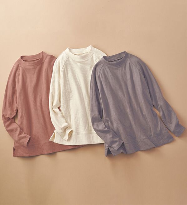BELLUNA（ベルーナ）の「綿１００％フワッと軽いおしゃれトレーナー（カットソー）」｜詳細画像