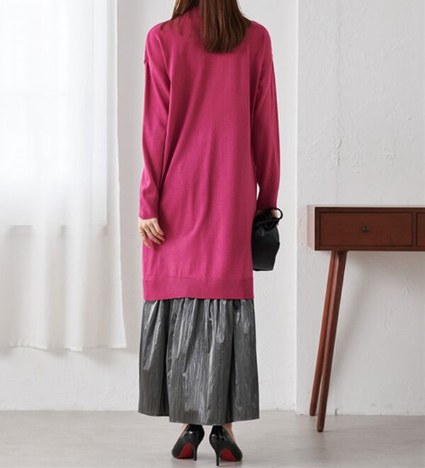 RANAN（ラナン）の「カシミヤタッチニットチュニックワンピース（チュニック）」｜詳細画像
