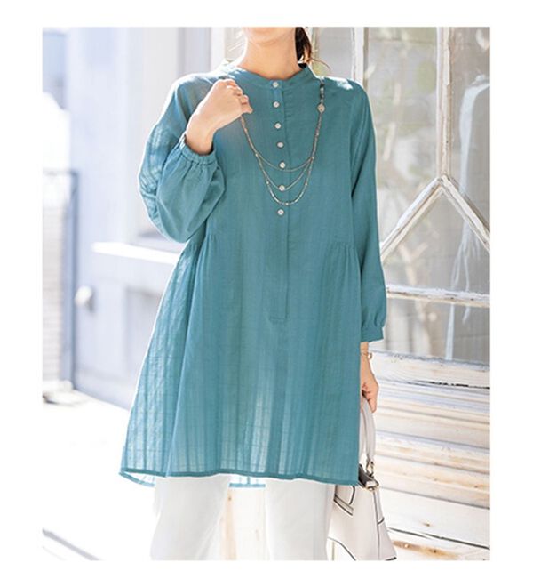 ルフラン（ルフラン）の「【２色組】こっそり楽するふんわり綿１００％ブラウス（ブラウス）」｜詳細画像