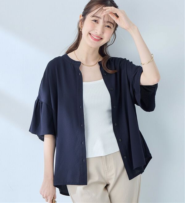 alotta（アロッタ）の「バンドカラーフレアー袖ブラウス（ブラウス）」｜詳細画像