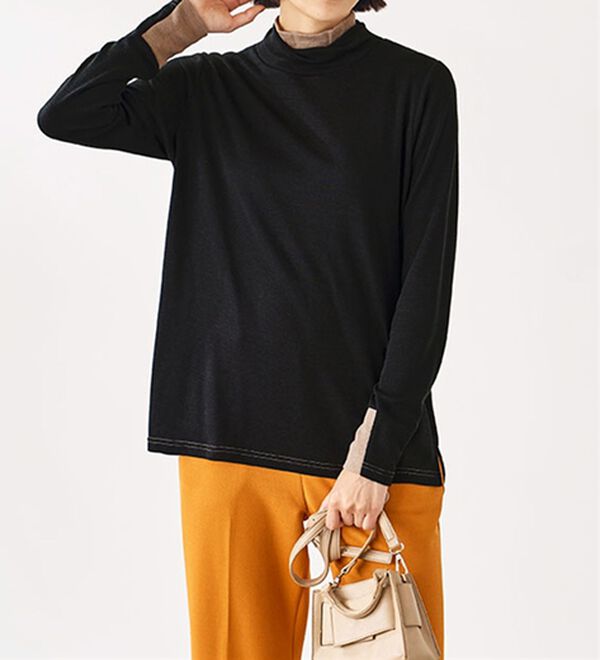BELLUNA（ベルーナ）の「しっとり素材配色デザインプルオーバー（カットソー）」｜詳細画像