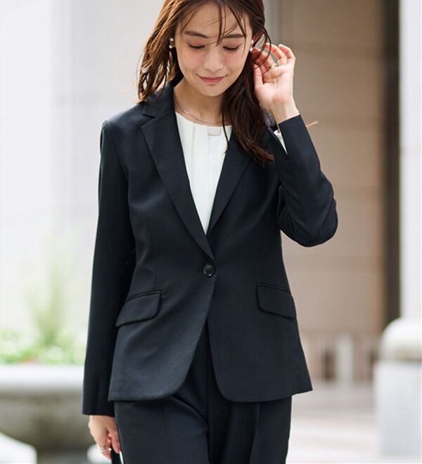 RANAN（ラナン）の「【選べる衿】洗える！春夏ロングシーズン着用可能ベーシック２点ライトスーツ（パンツスーツ）」｜詳細画像