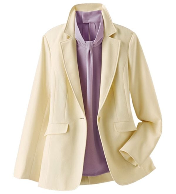 BELLUNA（ベルーナ）の「洗える！暖か蓄熱素材テーラードジャケット（テーラードジャケット）」｜オフ白