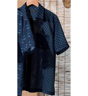 「＜パトリチオ　フランチェスカ＞和柄メッシュ涼感プリントシャツアウター（メンズシャツ）」｜市松紋様チェック柄