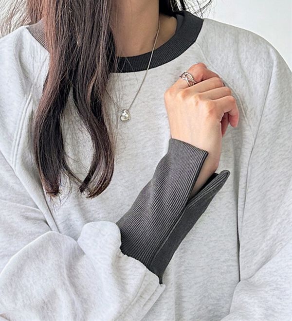 GeeRA（ジーラ）の「配色裏毛スウェットセットアップワンピース（カットソーワンピース）」｜詳細画像