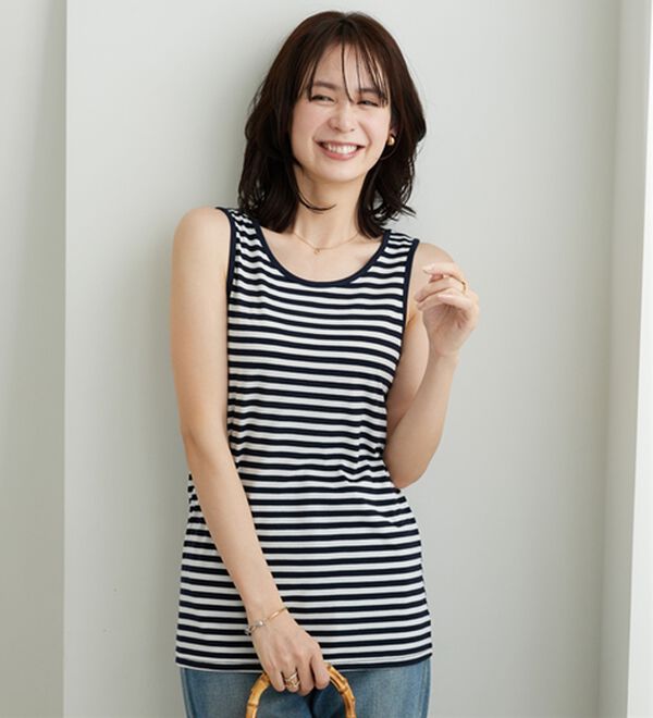 BELLUNA（ベルーナ）の「【シャツ+インナーのセット】スラブ素材ボタン使い裾タックシャツアンサンブル（アンサンブル）」｜詳細画像